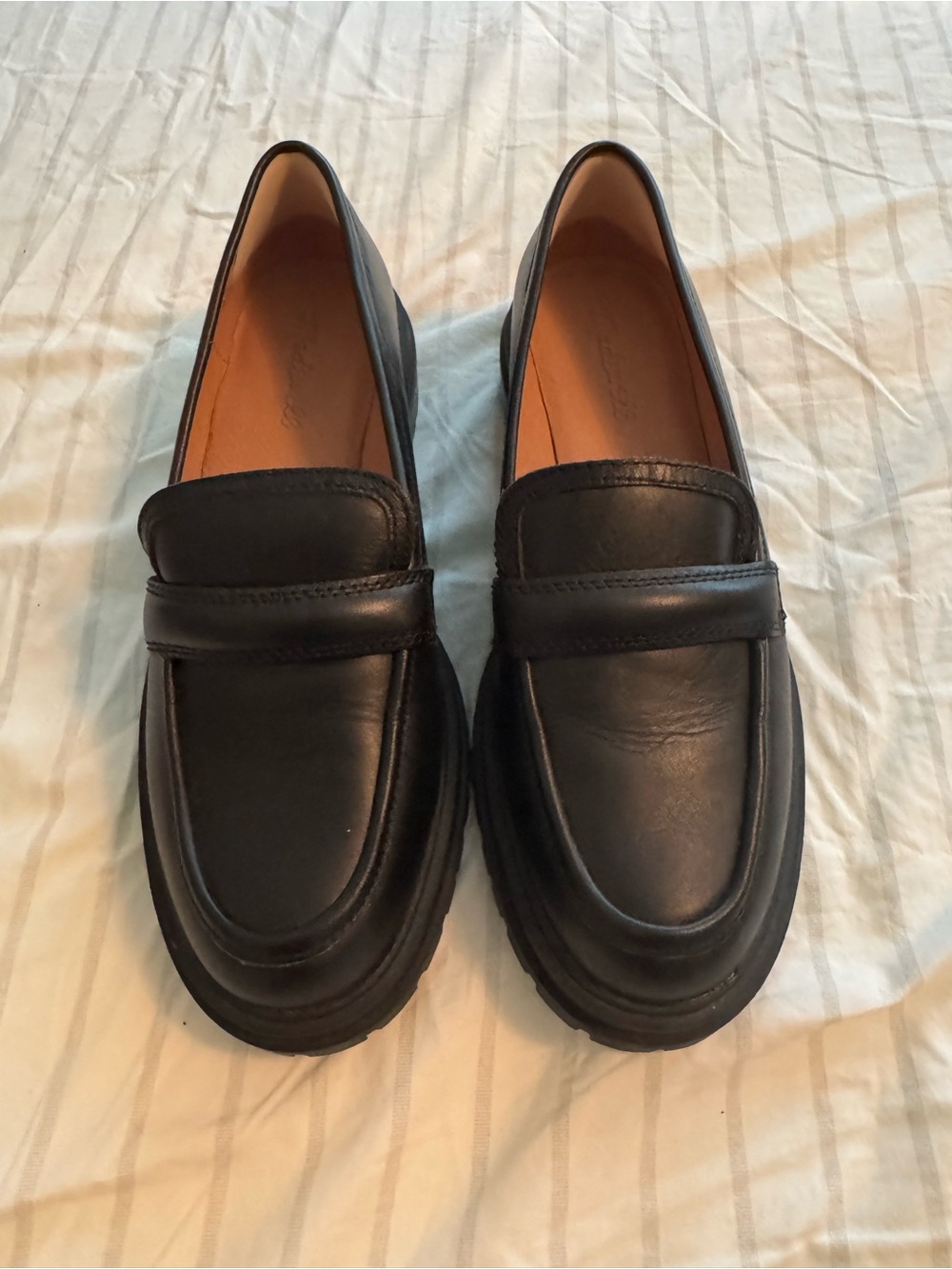 Madewell Black Leather Penny Loafers